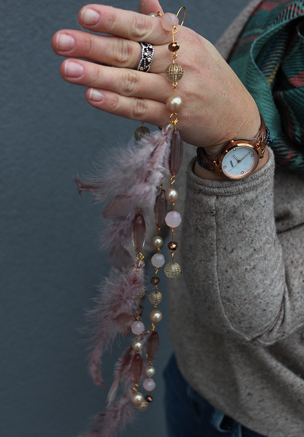 dekoracyjna zawieszka / łańcuszek na choinkę Gold Time, dł.88cm