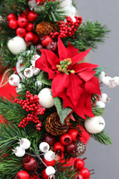 świąteczna girlanda White&Red, dekoracja na stół kominek balustradę, dł. 3m 