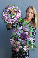 Fiolettina Arkadia, komplet dekoracji nagrobnych, bukiet + wieniec