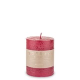 Rustic Candle, świeca w kształcie walca, czerwona, wys.10cm