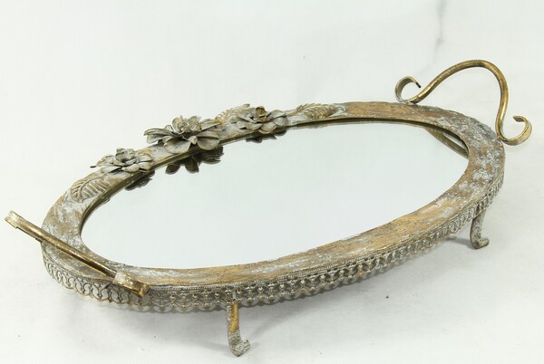 Bienna, komplet 2-óch tac lustrzanych w stylu retro, wym.12x57x36/10x47x30cm