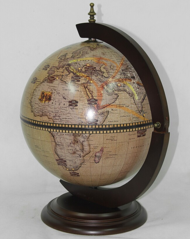 globobarek Voyager 2, barek w globusie, wym. 49x33x38cm