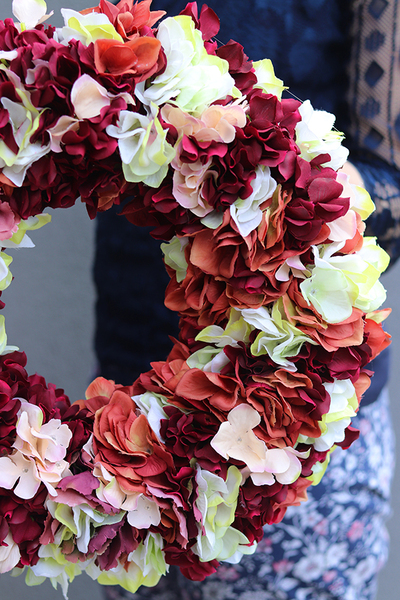 Jesienna Hortensja Ramona, wianek na drzwi, śr.41m  