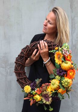 Jesienne Dynie cudowny wianek na drzwi, śr.50cm