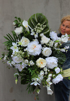 duża dekoracja / wiązanka nagrobna w misie, Exclusive Palace, dł.95cm