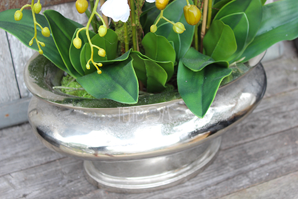 ogromny storczyk sztuczny w aluminiowej donicy Ballada, wys.80cm