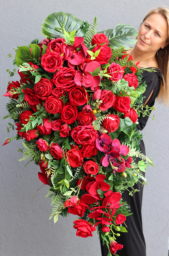 bogata wiązanka nagrobna, Wellana, dł.110cm