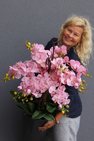 bardzo duży storczyk Madleine w kawowej donicy, wys.120cm 