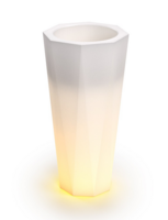 Octavia, geometryczna donica lampa, świecąca LED, wys.100x46cm