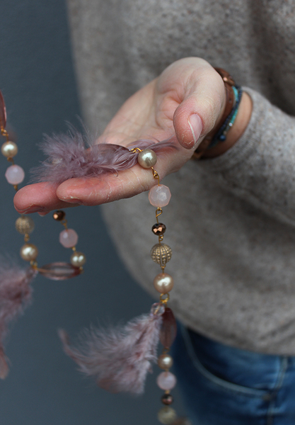 dekoracyjna zawieszka / łańcuszek na choinkę Gold Time, dł.88cm