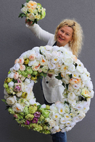 Caryca Katarzyna Green&White  komplet (wianek o śr. 80cm & bukiet) 