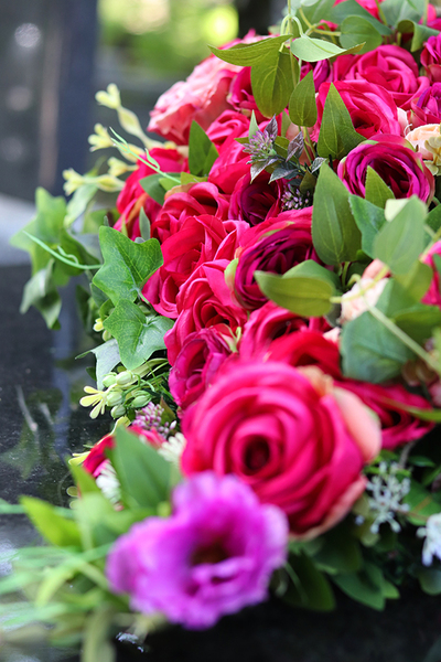 kompozycja / wiązanka nagrobna Tranquilla Amarant, dł.65cm