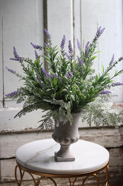 Lawendowe Wzgórza, kompozycja w cementowym pucharze Grigio, wym.50cm