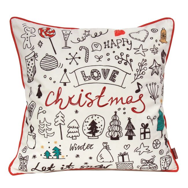 wyjątkowa świąteczna welurowa poszewka na poduszkę, Christmas Love, wym.45x45cm