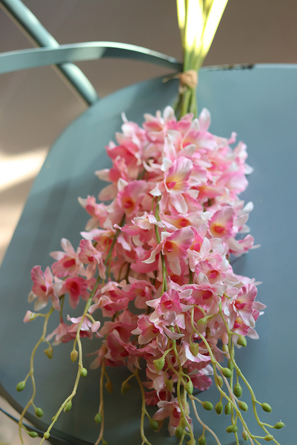 bukiet tajskiej orchidei, Multikolor, różowa, 12szt, dł.67cm 