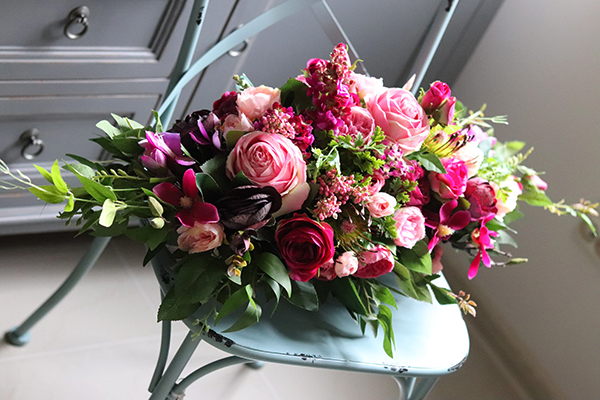 bogata kompozycja w ceramicznym naczyniu, Clemence 2, wys.25cm 