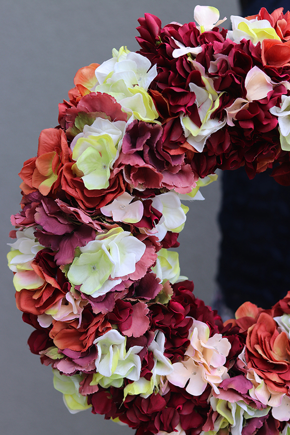 Jesienna Hortensja Ramona, wianek na drzwi, śr.41m  