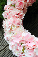 Bladoróżowa Hortensja wianek na drzwi, śr.60cm  