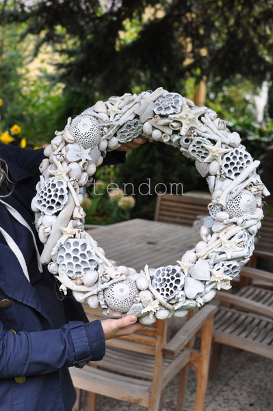 bardzo duży wianek dekoracyjny Sea, śr.50cm  