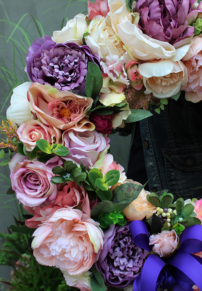 dekoracyjny, bardzo duży wianek na drzwi Leokadia, śr.50cm  