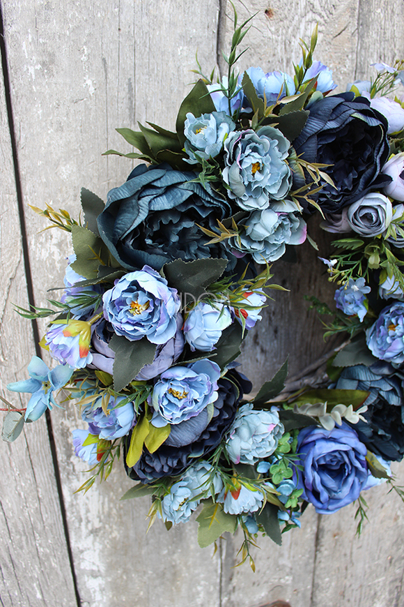 Caryca Katarzyna Navy Exclusive efektowny wianek na drzwi, śr.43cm