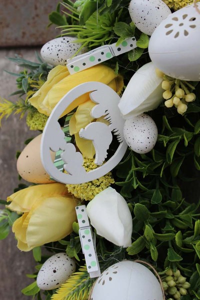 Czas Wielkanocy, wianek na drzwi, śr.32cm