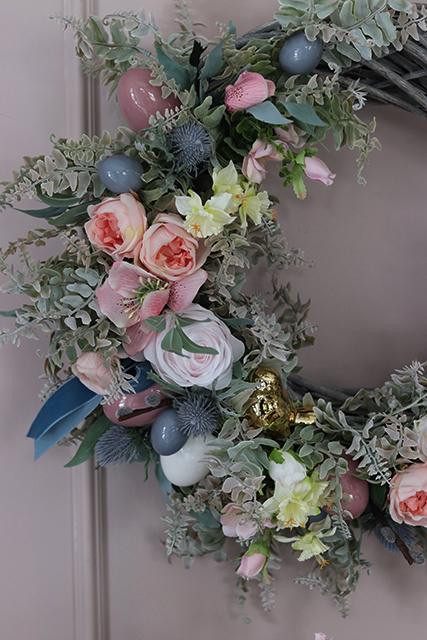 elegancki wianek wielkanocny, Green Canoe Pastels, śr.50cm