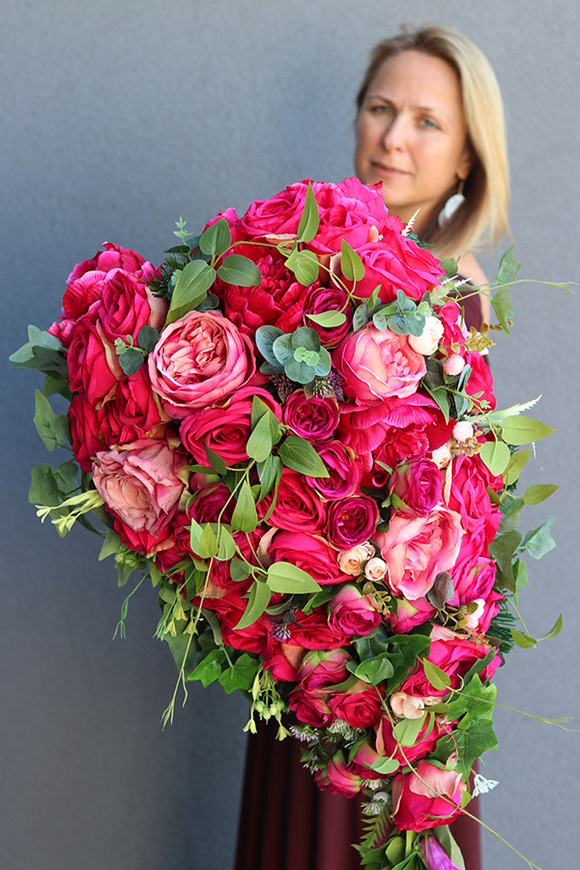 kompozycja / wiązanka nagrobna Tranquilla Amarant, dł.65cm