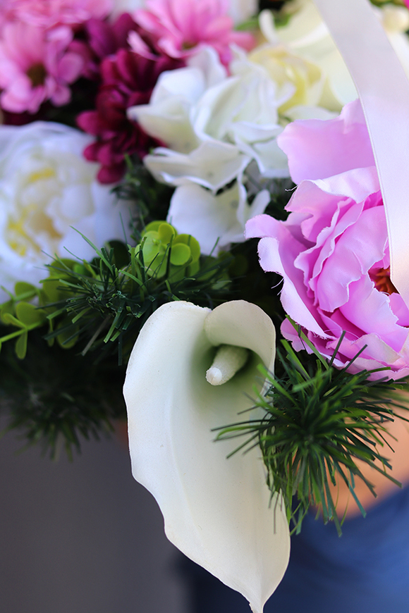 Nelia XXL, duża wiązanka nagrobna, dł.120cm