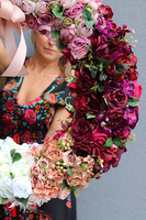 bardzo duży kwiatowy wianek, Renoma XXL, śr.90cm