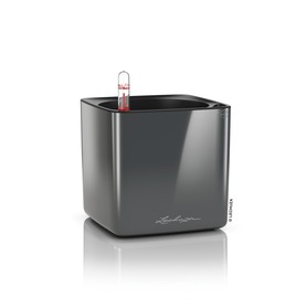 Cube Glossy, elegancka donica z nawadnianiem, antracyt, wym.14x14cm