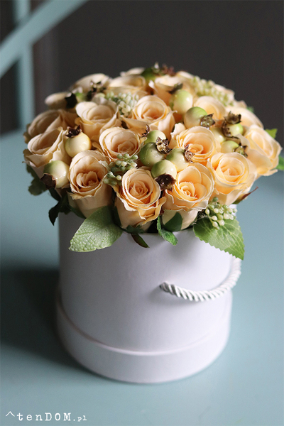 flowerbox z różami, Yellow Mercedess, wys.18cm