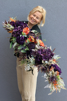 fioletowo-pomarańczowa girlanda kwiatowa, Maestro Orange, dł.100cm 