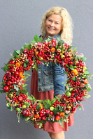 bardzo efektowny, ogromny wianek Extra Autumn Big, śr.70cm  