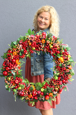 bardzo efektowny, ogromny wianek Extra Autumn Big, śr.70cm  