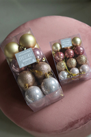 bombki / zawieszki z tworzywa sztucznego, Pudrove Święta, kpl.16szt 