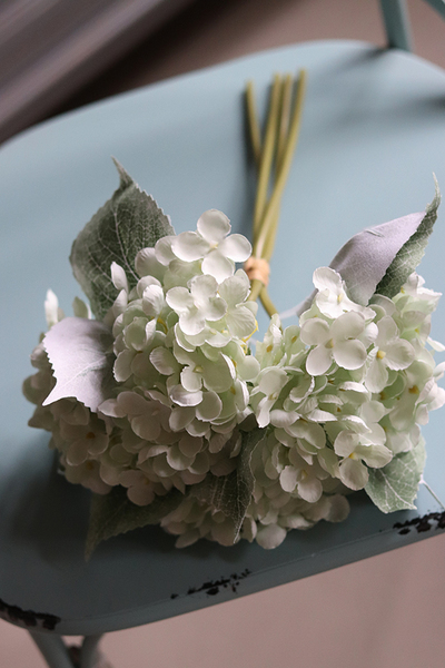 bukiet hortensji, Pastel Melody, mięta, 4szt. dł.36cm