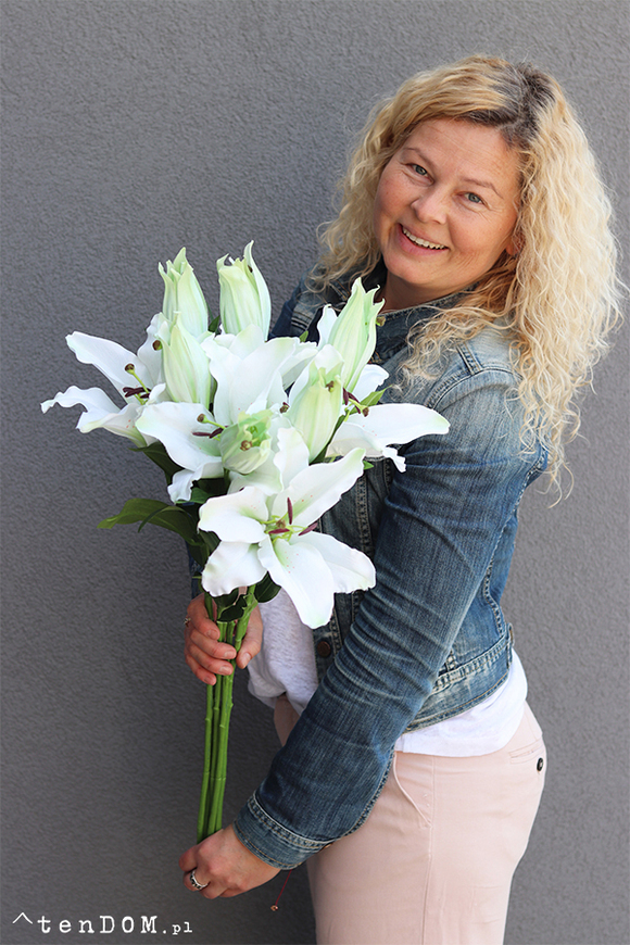bukiet lilii Misella, białe, 6szt, dł. 70cm  