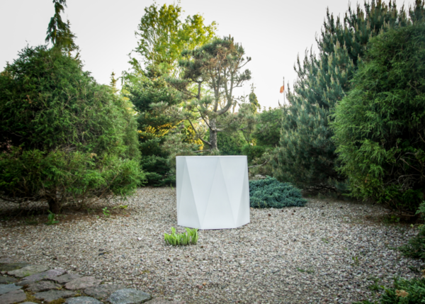 Ceres, geometryczna donica, biała, wys.70xśr.75cm