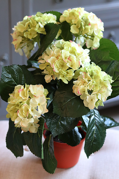 doniczkowa hortensja Ciemnozielona, wysokiej jakości sztuczne kwiaty, wys.40cm