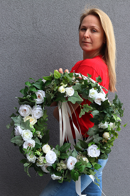 Agnes Premium, elegancki wianek na drzwi, śr.50cm  