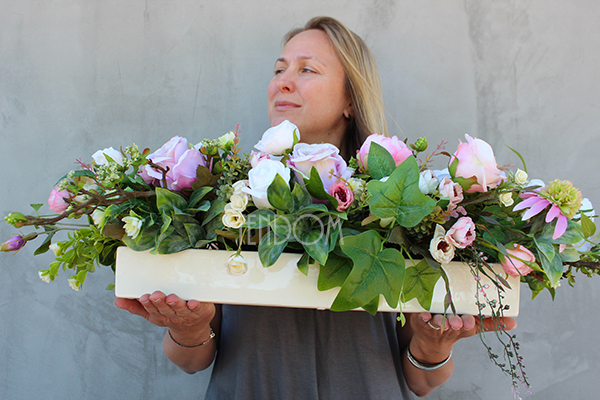 Abella kompozycja kwiatowa na stół, wys.26cm