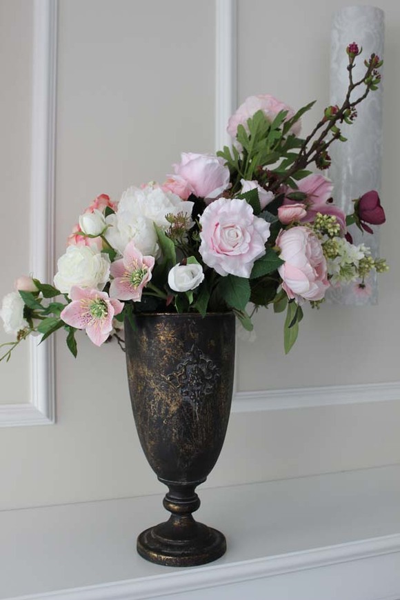 Carina, wysoka kompozycja w metalowym pucharze, wys.70cm