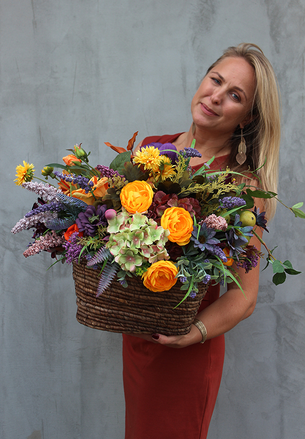 barwny kosz Jesienna Zorza, wym.64x44x44cm 