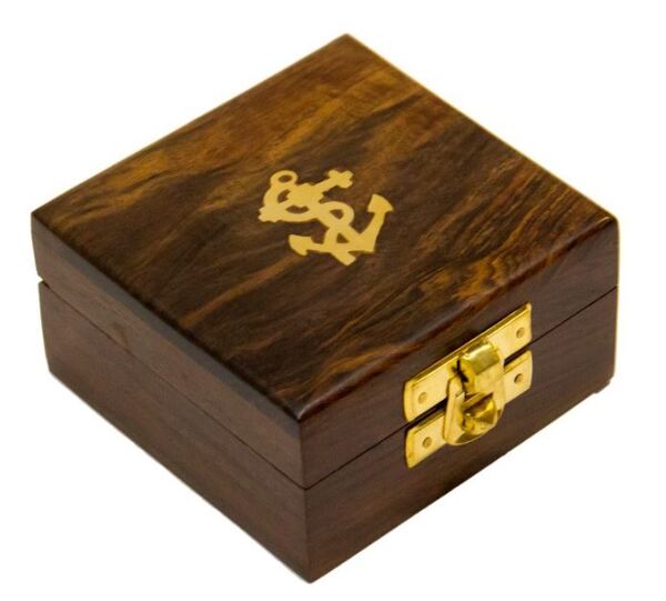 pudełko drewniane z kotwicą 8x8cm