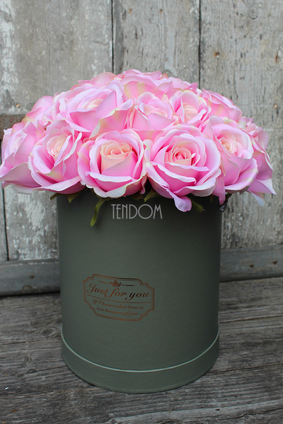 kompozycja kwiatowa / bukiet Flowerbox Różowa Aura, wys.37cm