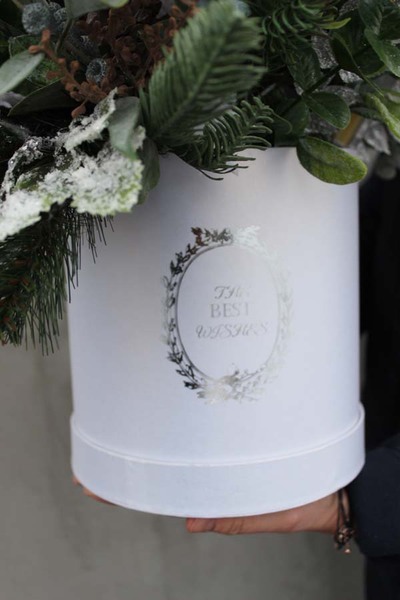 box świąteczny Śnieżna Kraina Big z lampkami led, wys.55cm 