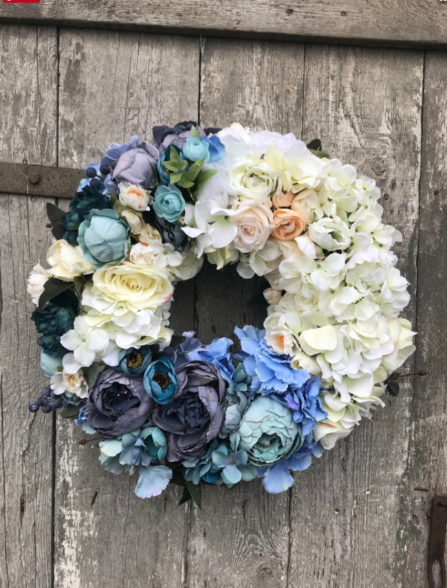 dekoracyjny wianek Caryca Blue Big, śr.43cm