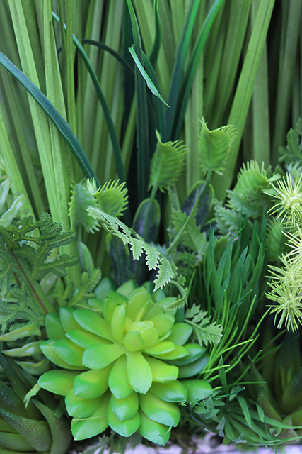 Lodda, nowoczesna kompozycja traw i sukulentów, wys.78cm