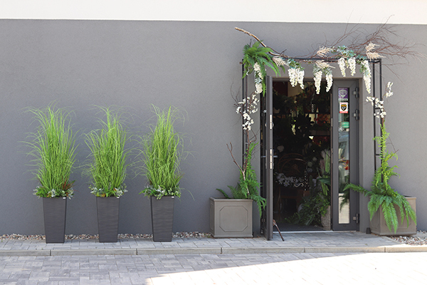 Anna Modern Grey, kompozycja z traw w dłutowanej donicy, wys.160cm 